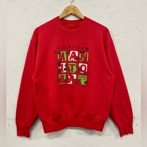 Vintage "Friendly Manitoba Exchange Teachers Club" Red Crewneck Sweatshirt, L